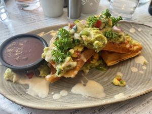 Savoury waffles   at The Guava Kitchen in South East London
