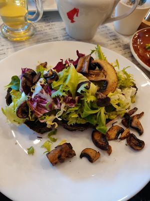 Avocado on toast (mushrooms as an add-on) at The Guava Kitchen in South East London
