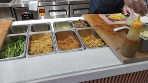 Before prep, ingredients at Mita Rice Rolls in Fuzhou