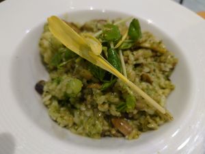 Spinach risotto at Uncle Q in Taipei