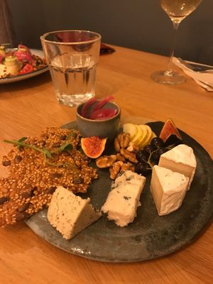 Cheeses selection at the friendly kitchen in Paris