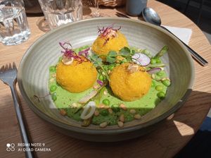 Arancini avec asperges  at the friendly kitchen in Paris