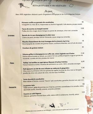 Winter menu on week at the friendly kitchen in Paris
