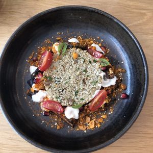 Aubergine et taboulé   at the friendly kitchen in Paris