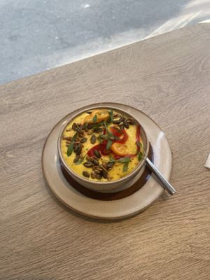 Carrot mousseline siphon  at the friendly kitchen in Paris