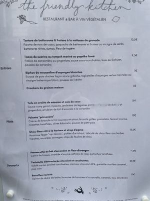 Spring menu  at the friendly kitchen in Paris