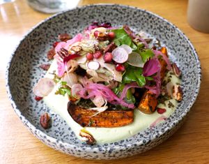 Patate douce rôtie au 7 épices libanais at the friendly kitchen in Paris