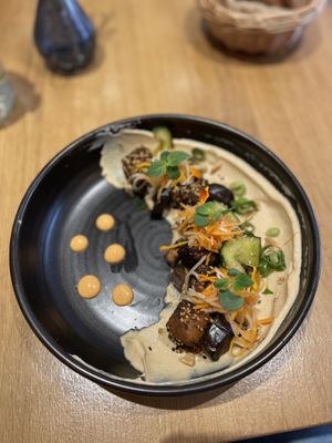 Marinated tofu  at the friendly kitchen in Paris