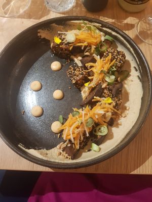 Tofu main course at the friendly kitchen in Paris