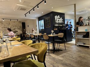 Inside  at the friendly kitchen in Paris