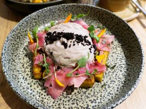 Frites de polenta au miso blond & levure maltée at the friendly kitchen in Paris