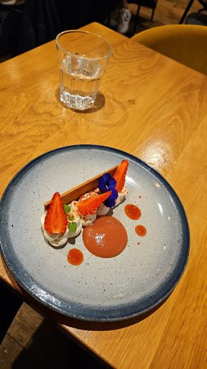 Dessert fraisier at the friendly kitchen in Paris