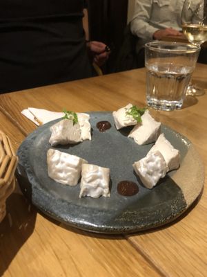 Local  cashew cheese  at the friendly kitchen in Paris