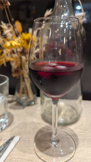 Jamaica Juice to go with the Venere rice risotto with satay sauce at the friendly kitchen in Paris