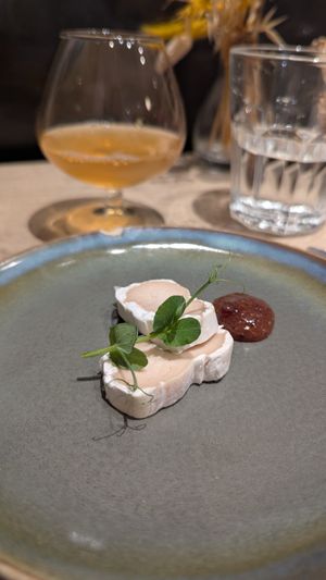 Vegan cheese. Goat/brie style made with cashews with a fig sauce. Perfect creamy texture and flavor at the friendly kitchen in Paris