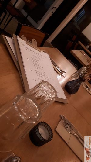 Table at the friendly kitchen in Paris