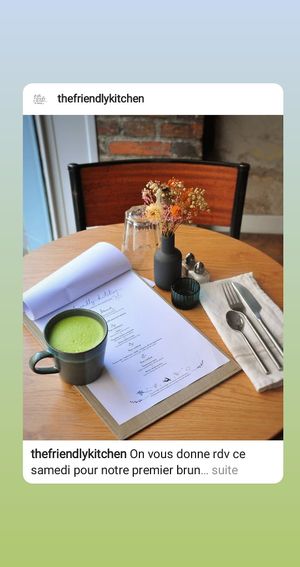 Matcha latte at the friendly kitchen in Paris