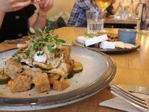 Tempeh salad at the friendly kitchen in Paris