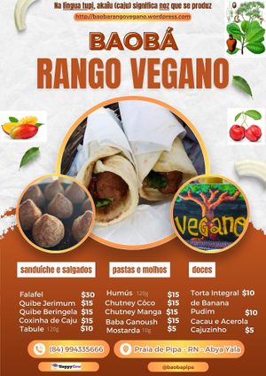 Cardápio semanal 2025 - Consulte as opções at Baobá Rango Vegano  in Tibau Do Sul