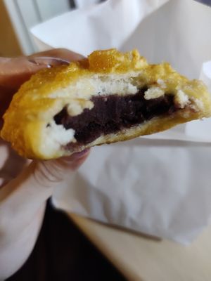 Fried manjū at Takemura in Tokyo