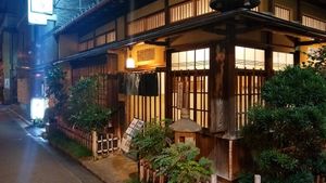 Outside of this sweets shops. at Takemura in Tokyo