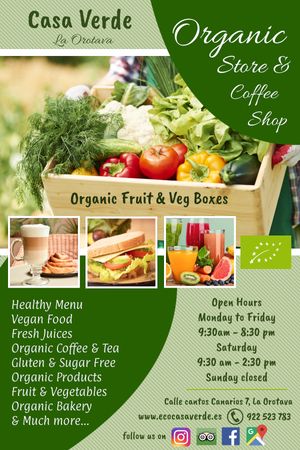 Vegan Food, Organic Shop & Bakery at Casa Verde in Tenerife