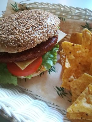 Hamburguesa vegana Casa Verde at Casa Verde in Tenerife