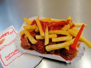 Vegan currywurst at Curry 36 - Hauptbahnhof in Berlin