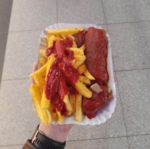 Curryworst and fries at Curry 36 - Hauptbahnhof in Berlin