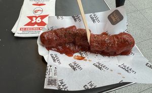 Vegan currywurst .  at Curry 36 - Hauptbahnhof in Berlin