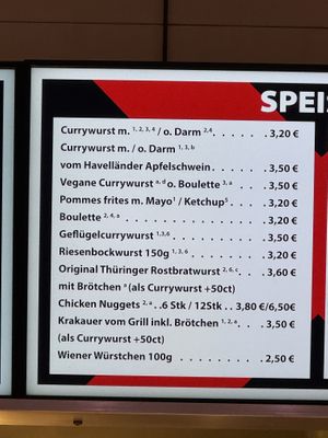 Menu.  at Curry 36 - Hauptbahnhof in Berlin