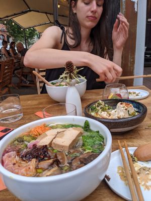 Tofu salad and beautiful cocktails at Yunnan By Potomac  in Arlington