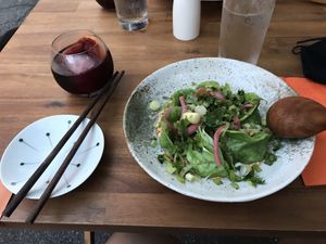 Vegan tofu dumplings and sangria that will rock ur socks  at Yunnan By Potomac  in Arlington