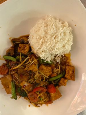 Fried Tufu with vegetables  at Asia Joji in Dusseldorf