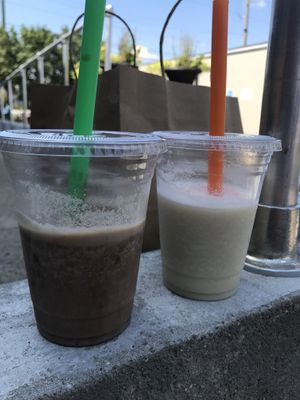 vegan chocolate and vanilla milkshakes at Baby's in Indianapolis