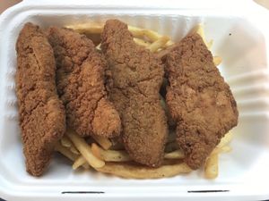 vegan chicken tenders and fries😍 at Baby's in Indianapolis