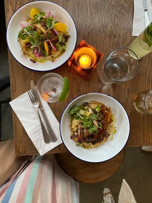 plant-food and cocktails  at Little Canal in New York City