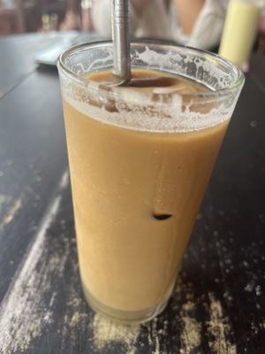 Iced latte with soy milk   at Zest Bakery & Coffee House in Koh Tao