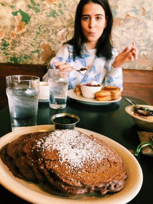 Double chocolate vegan pancakes at The Grit in Athens