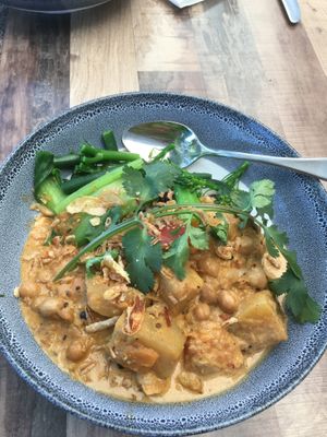 Massaman curry  at Peregian Beach Hotel in Peregian Beach