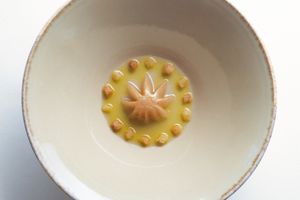 vegetable jelly with oil and bread at White Rabbit - Biały Królik in Gdynia