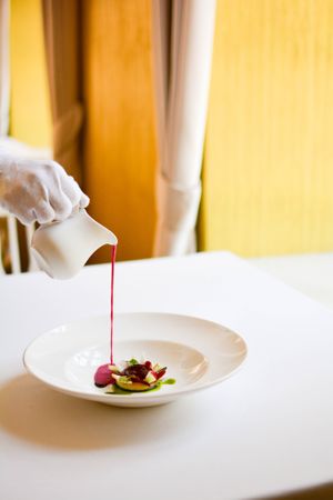 chilled beet leaves soup & cucumber  at White Rabbit - Biały Królik in Gdynia