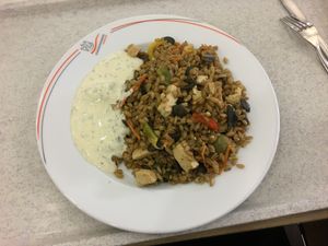 Freekeh main dish  at Studierendenwerk Mensa Harburg in Hamburg