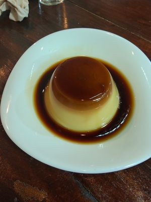 Flan delicioso at A Raices in Gran Canaria