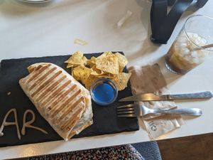 Burrito and lemonade at A Raices in Gran Canaria