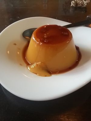 Flan a.k.a. crème caramel at A Raices in Gran Canaria