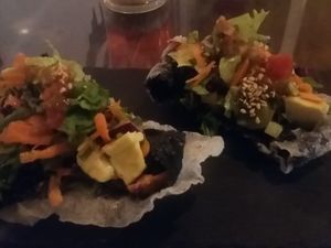 2 x seaweed crisp (6.80 euro each tapa of the day) at A Raices in Gran Canaria