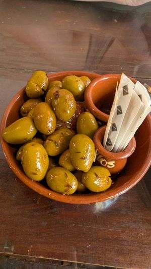 Olives with mojo at A Raices in Gran Canaria