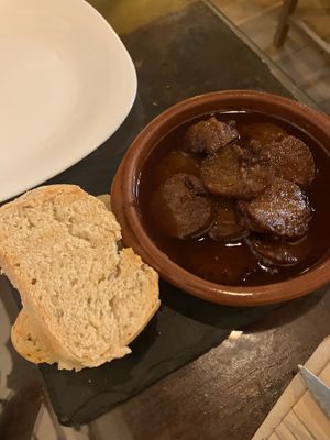 seitan in some very strong sauce at A Raices in Gran Canaria