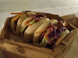 Crispy fried tofu bao -- excellent at Honey & Dough in Nairobi